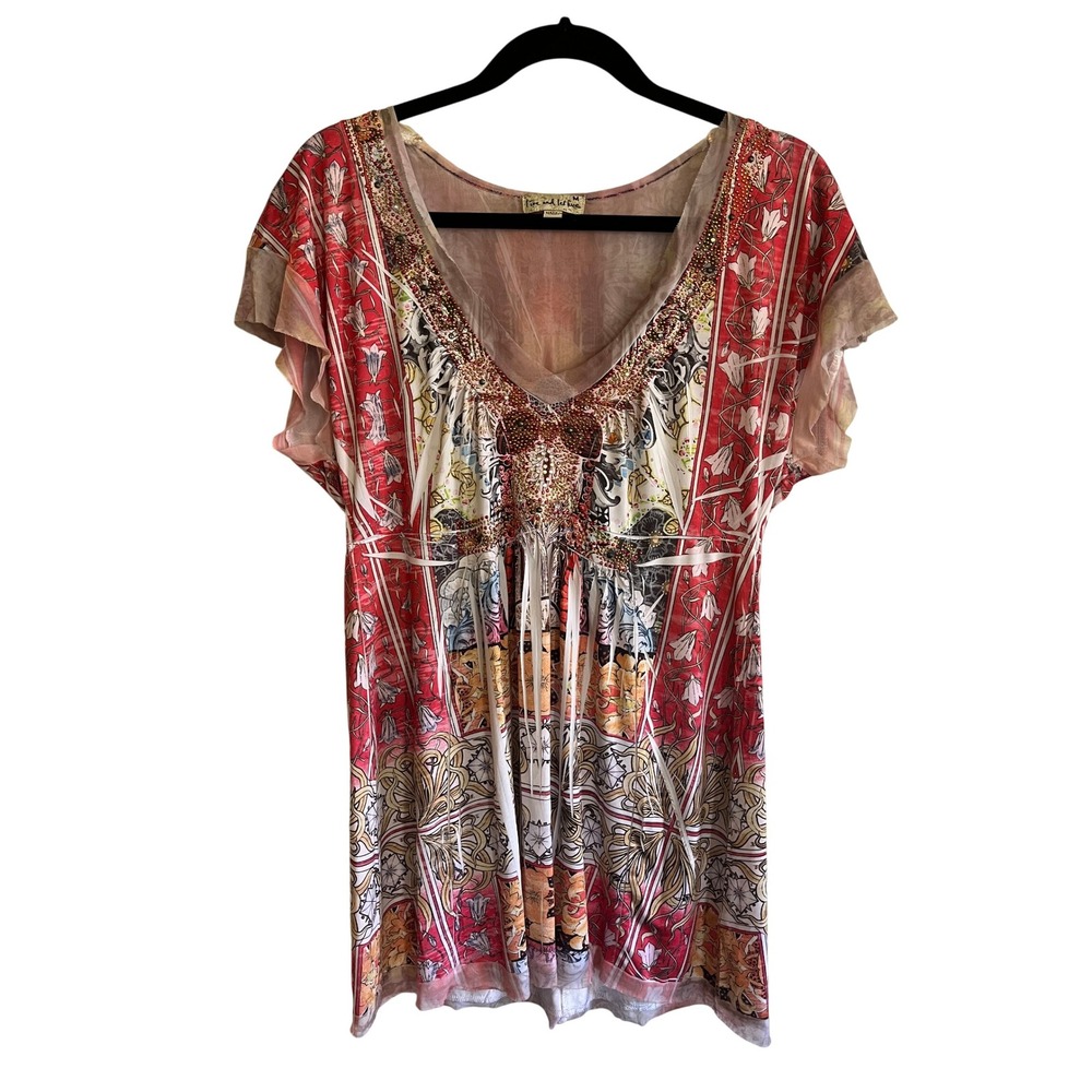 Live and Let Live Y2K Boho Top